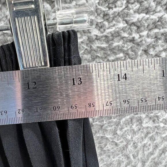 Units Womens Flare Skirt 3 Black 100% Polyester Pleated Midi Electric Waist - Picture 7 of 8